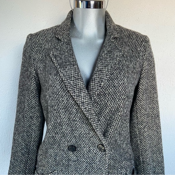 Vintage Wool Trench Pea Coat Peacoat Lined Cozy Warm Neutral USA Made Luxury - Picture 9 of 9